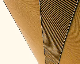 Wooden Geometry Curved wooden facade of Oodi Library near Helsinki Central Station.