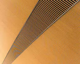 Wooden Lines Wide view of Oodi Library’s wooden facade near Helsinki Central Station.